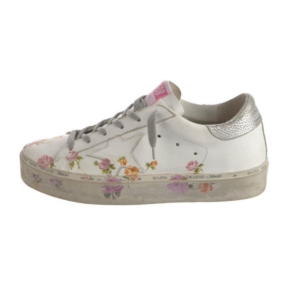platform low top Golden Goose pink flower design